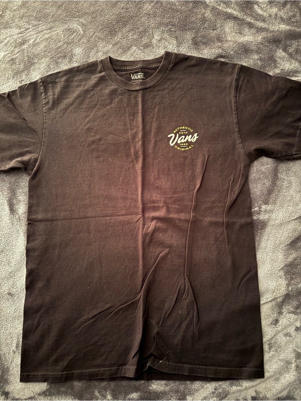 Vans Black Short Sleeve Tee with Small Chest Logo